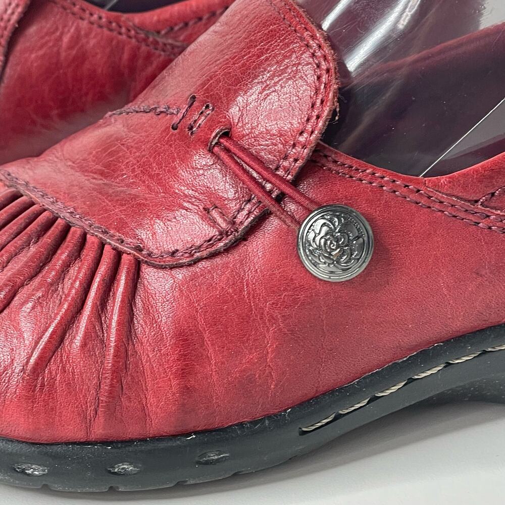 Cobb Hill New Balance Loafers Paulette Leather Slip On Women's Red 7 M Comfort - Picture 2 of 11